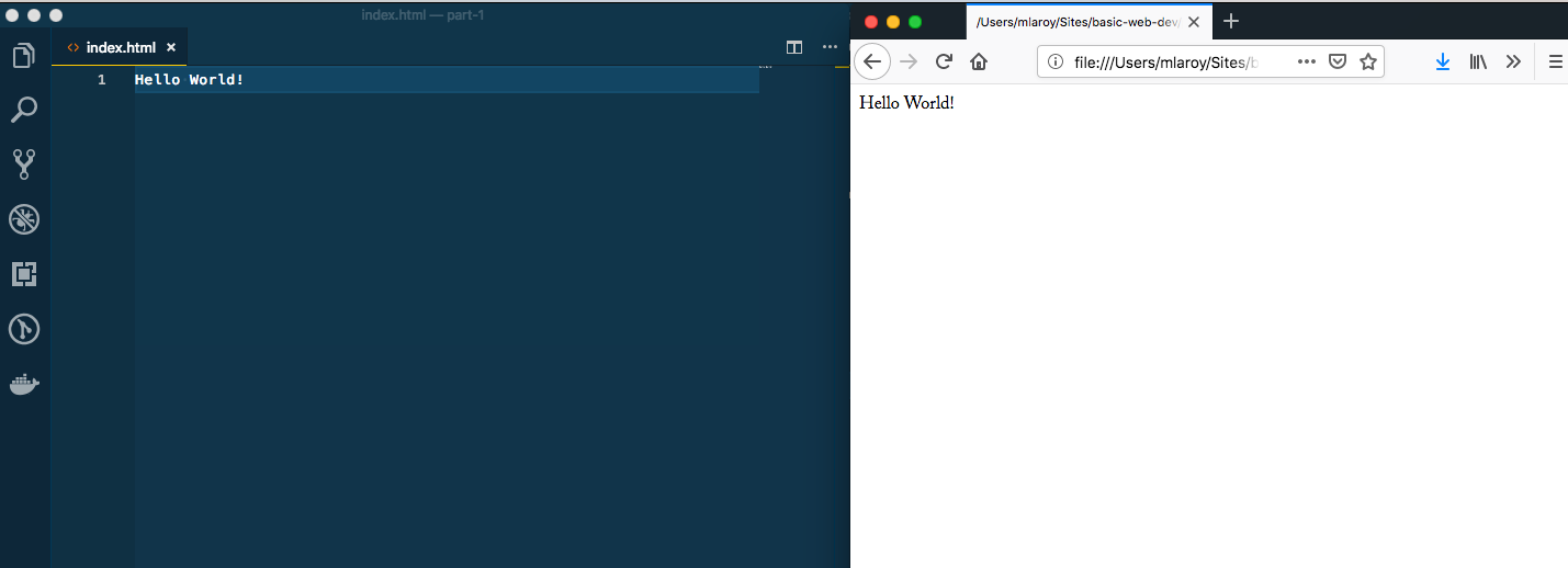 hello world in web browser