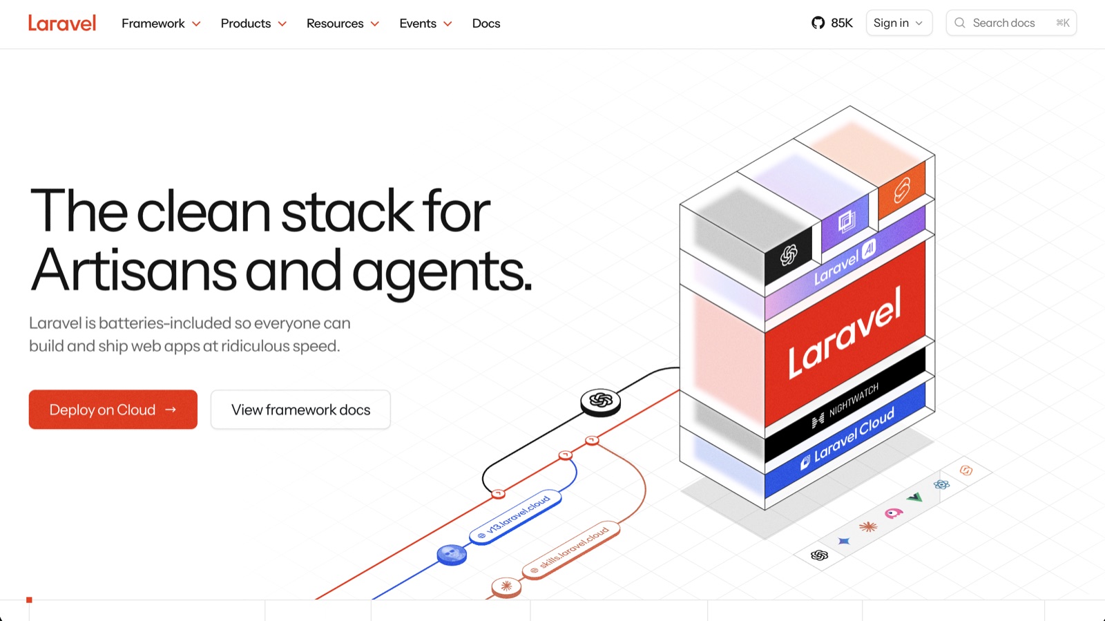The Laravel homepage