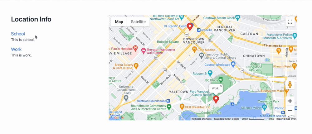 Google maps with locations, using Statamic and Alpine.js