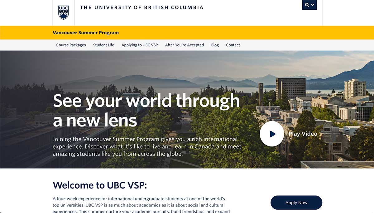 UBC Summer program homepage